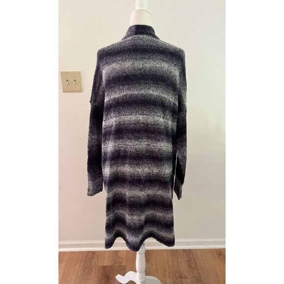 NWT Sonoma Womens XL Long Open Cardigan Sweater Striped Knit Shades Of Gray & Na - Picture 4 of 7